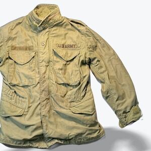 Vintage 1970s US Army M-65 Field Jacket OG-107 Olive Drab Green Small Regular